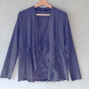 Last Chance! Doe & Rae Black and White Striped Cotton Cardigan, size S